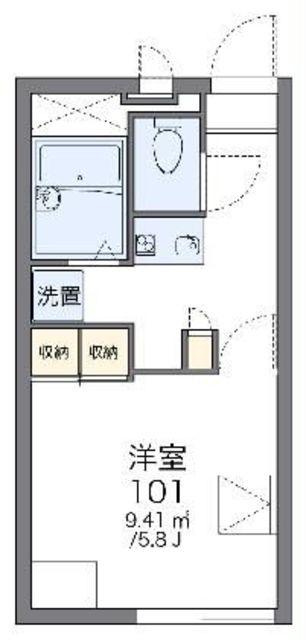 レオパレスクレスト笹塚(1K/1階)の間取り写真