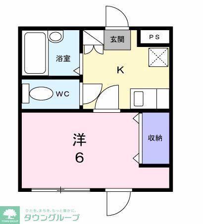 リエス東中神(1K/1階)の間取り写真