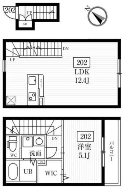 ミハス旗の台(1LDK/2階)の間取り写真
