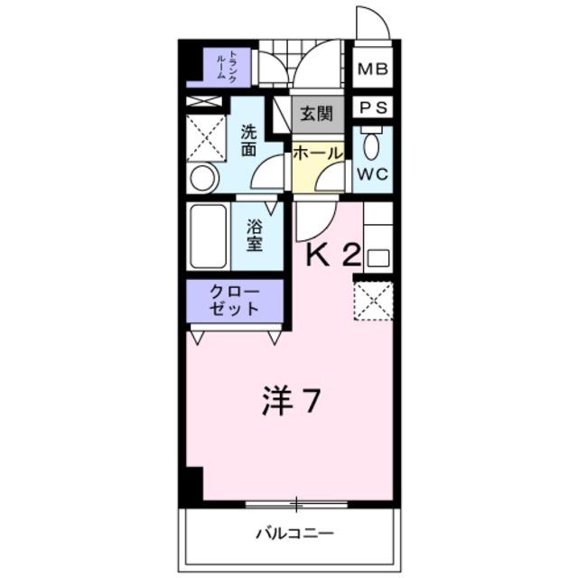 ベルフォーレ(1K/1階)の間取り写真