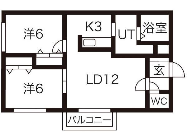 サウスナナ(2LDK/2階)の間取り写真