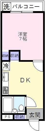 山東アパート1(1DK/1階)の間取り写真