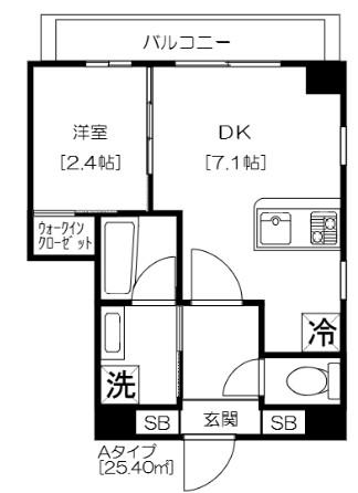 アジールコート芝公園(1DK/8階)の間取り写真