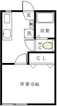 コーポ飯田(1K/2階)の間取り写真