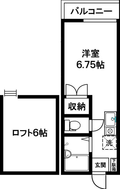 メゾンルミエールII号棟(ワンルーム/2階)の間取り写真