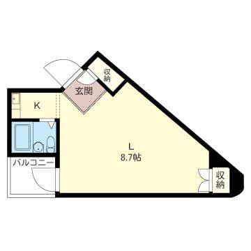 三鷹ハイツ(ワンルーム/2階)の間取り写真