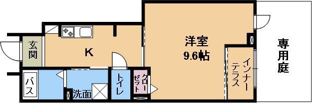 COLORER(1K/1階)の間取り写真