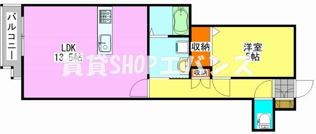 フローリッシュ大久保II(1LDK/3階)の間取り写真