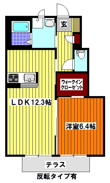 ヴィレント(1LDK/1階)の間取り写真