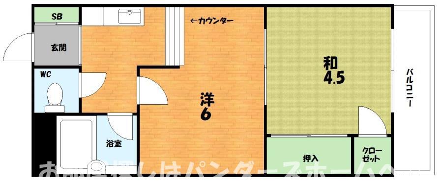 エル牧野(2K/3階)の間取り写真