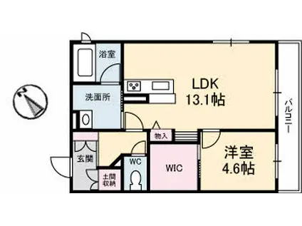 シャーメゾン旭通(1LDK/1階)の間取り写真