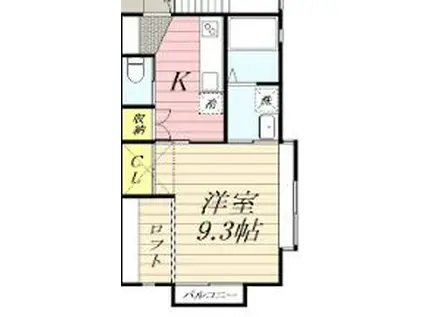 ヴィラメゾン新潟(1K/2階)の間取り写真