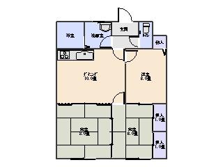 八百真マンション小島(3LDK/3階)の間取り写真