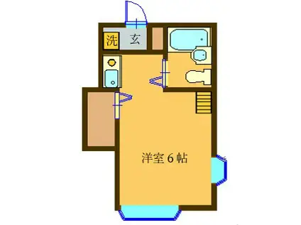 ヴェラハ玉川(ワンルーム/2階)の間取り写真