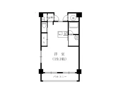 パークハウス向陽(ワンルーム/4階)の間取り写真