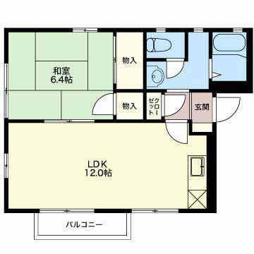 エクセレンス(1LDK/2階)の間取り写真