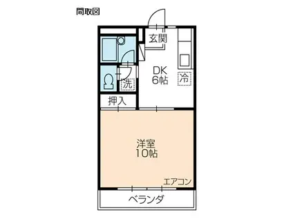 ウィステリアIII(1DK/2階)の間取り写真