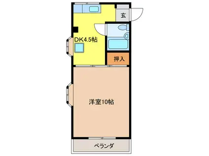 コーポ きそ(1DK/5階)の間取り写真