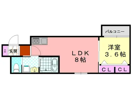 H-MAISON加美正覚寺(1LDK/2階)の間取り写真