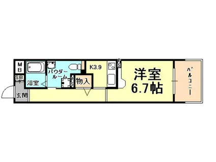 ワコーレエキサイド岡本(1K/4階)の間取り写真