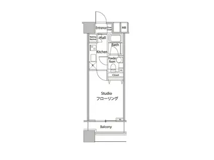 ファーストリアルタワー新宿(1K/16階)の間取り写真