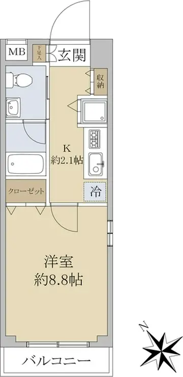 オプストヨミノ 2階階 間取り