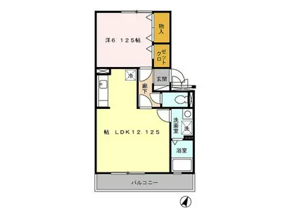 メゾンセレナ(1LDK/3階)の間取り写真