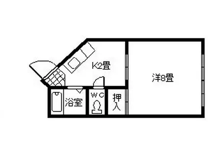 福栄ビル(1K/1階)の間取り写真