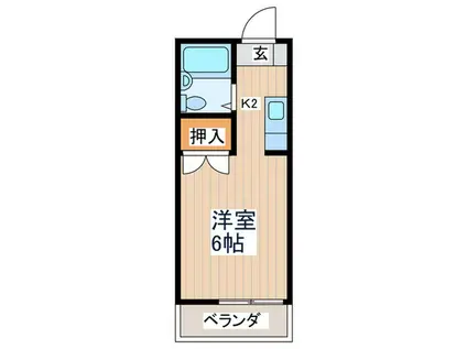 サニーハイツ大澤(1K/1階)の間取り写真