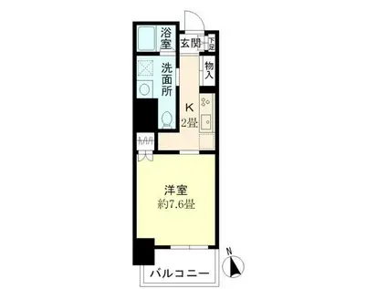 豊洲シエルタワー(1K/6階)の間取り写真