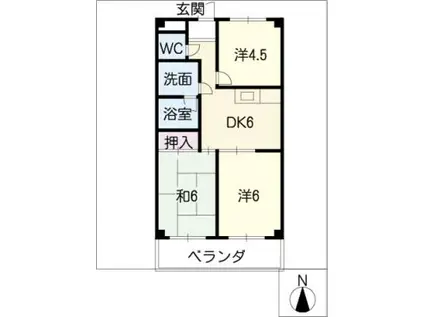 コンフォート小川 A棟(3DK/2階)の間取り写真