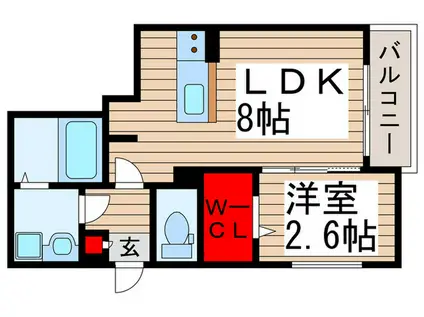 KLEIS東所沢(1LDK/1階)の間取り写真