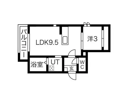 GRANDTIC名鉄栄生(1LDK/1階)の間取り写真