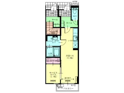 プリモII(1SK/1階)の間取り写真