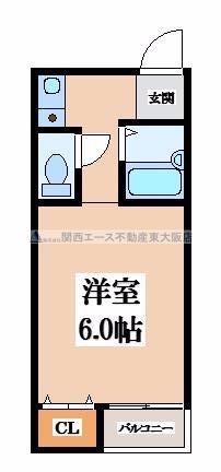 シャトレ小阪(1K/2階)の間取り写真