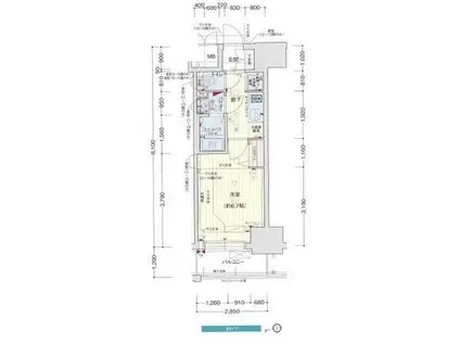 プレサンス千種アイル(1K/11階)の間取り写真