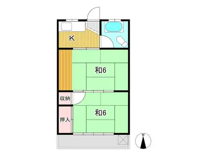 シガビル(2K/2階)の間取り写真