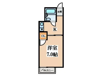 サンマリノ石切(1K/1階)の間取り写真