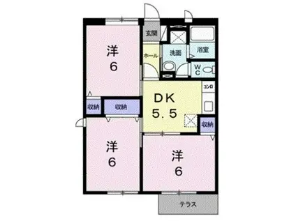 サンフィールドK(3DK/1階)の間取り写真