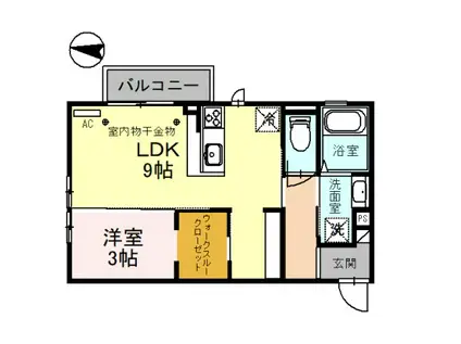 SUMIRE(1LDK/2階)の間取り写真