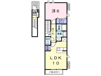 LINOコートI(1LDK/2階)の間取り写真