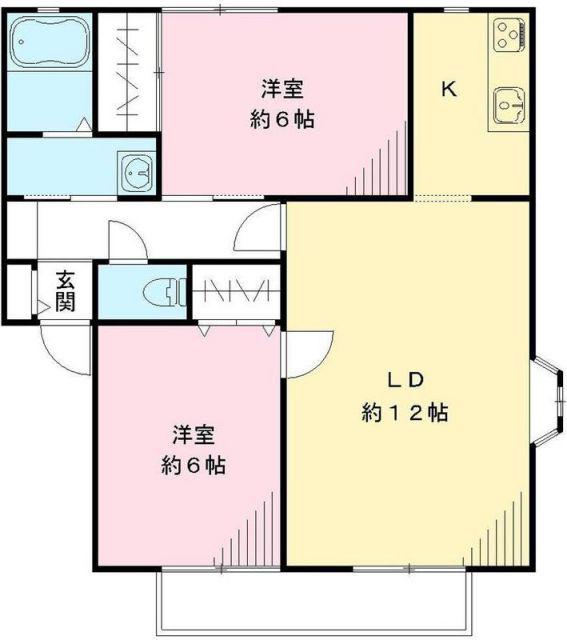 キャトルセゾンA(2LDK/1階)の間取り写真
