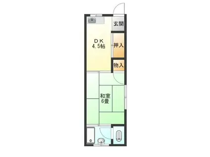 マンション東雲(1DK/1階)の間取り写真