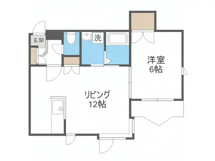 太閤ビル(1LDK/2階)の間取り写真
