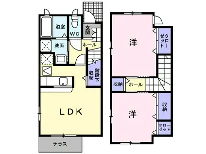 サンフラワー岩波(2LDK/1階)の間取り写真