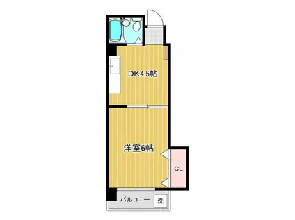 グリーンハウス(1DK/5階)の間取り写真