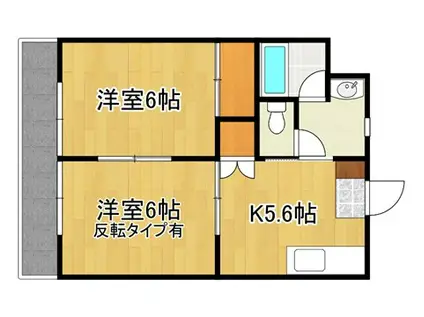 グレープファーム(2K/2階)の間取り写真