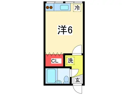 さゆり荘(ワンルーム/2階)の間取り写真