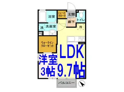 カーサ シエーロ(1LDK/1階)の間取り写真