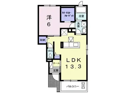 サン・パラストIII(1LDK/1階)の間取り写真